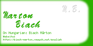 marton biach business card