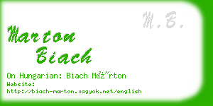 marton biach business card